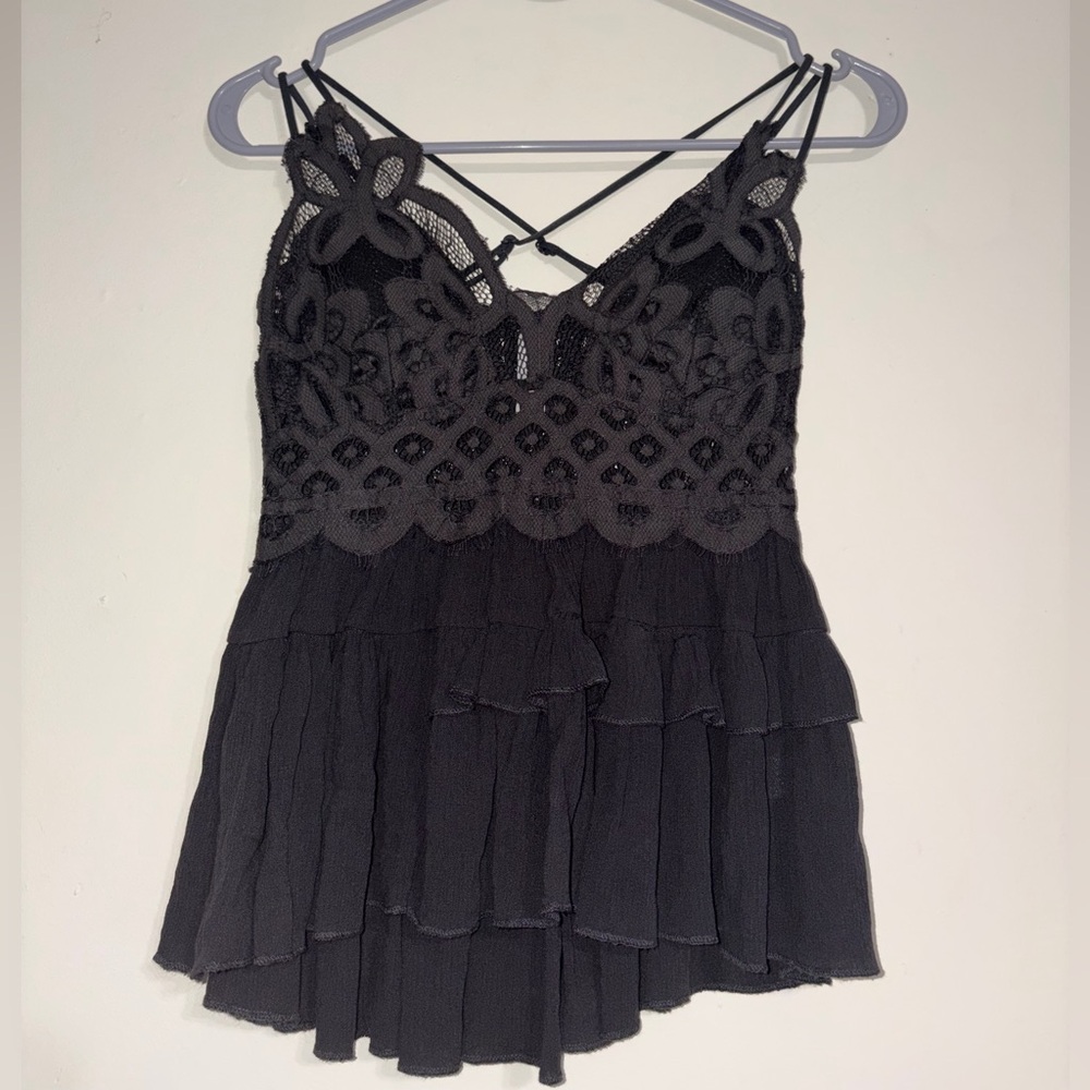 Zenana Outfitters Charcoal Lace Dress